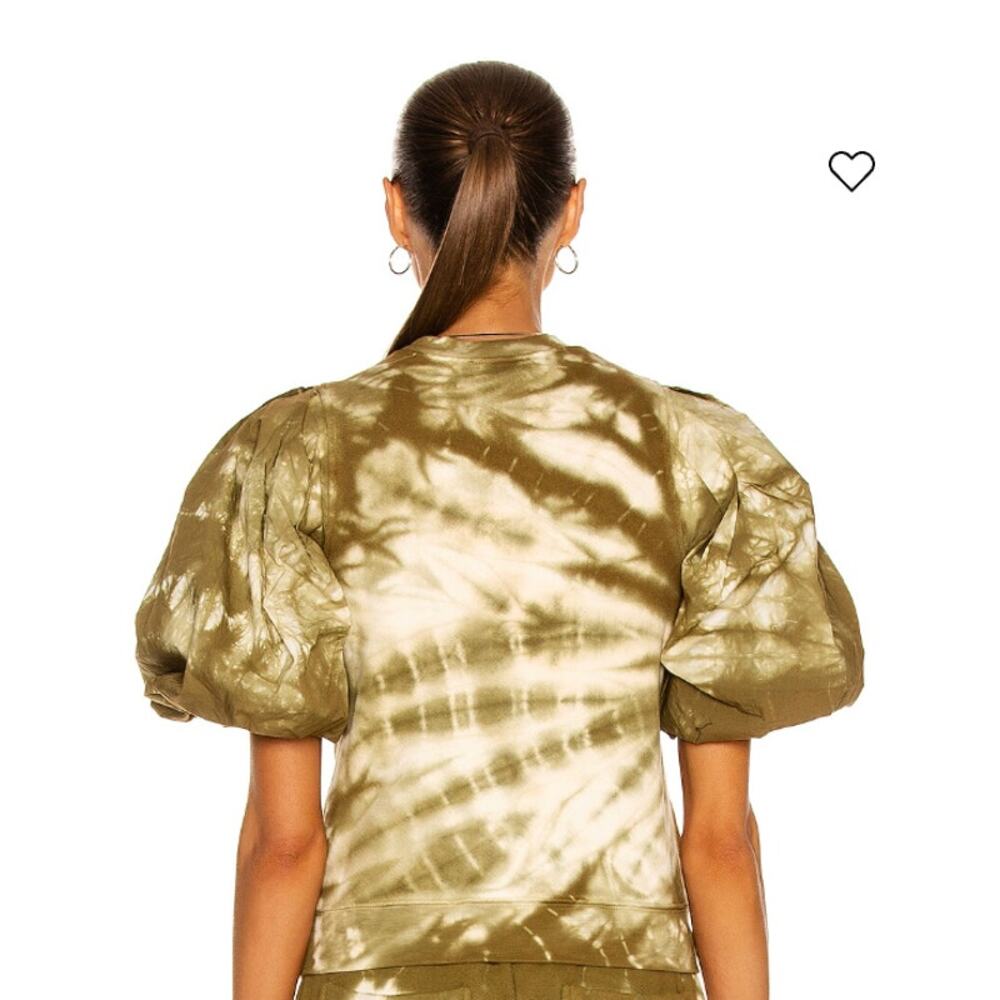 Ulla Johnson Elliot Pullover Tie Dye Puff Sleeve Sweatshirt. Large - Picture 2 of 3